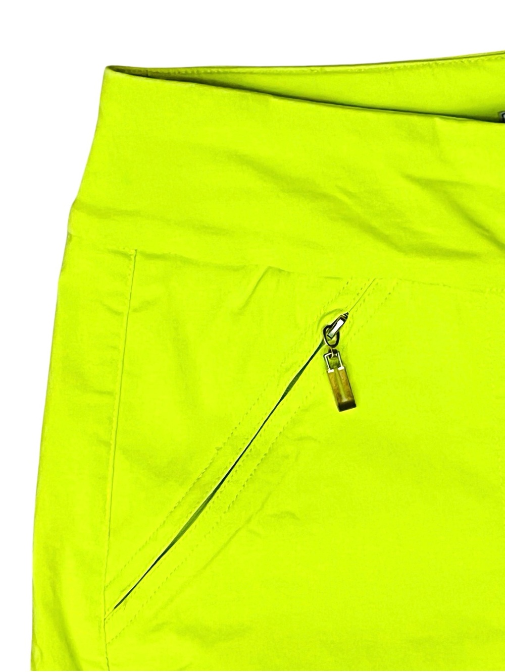 Jamie Sadock Shorts Golf Tennis Vibrant Yellow/Lime Zip/Pockets Stretch Sz 6 - Picture 4 of 13